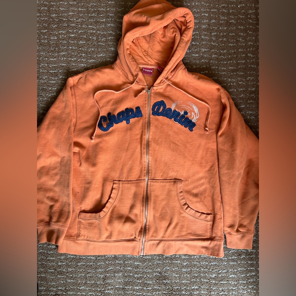 Chaps Orange Zip-Up Hoodie